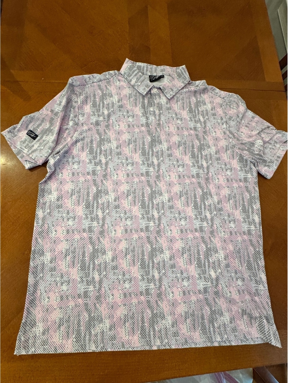 Sunday Swagger Men's Polo Shirt Size XXL with Pink and Gray Pattern 646